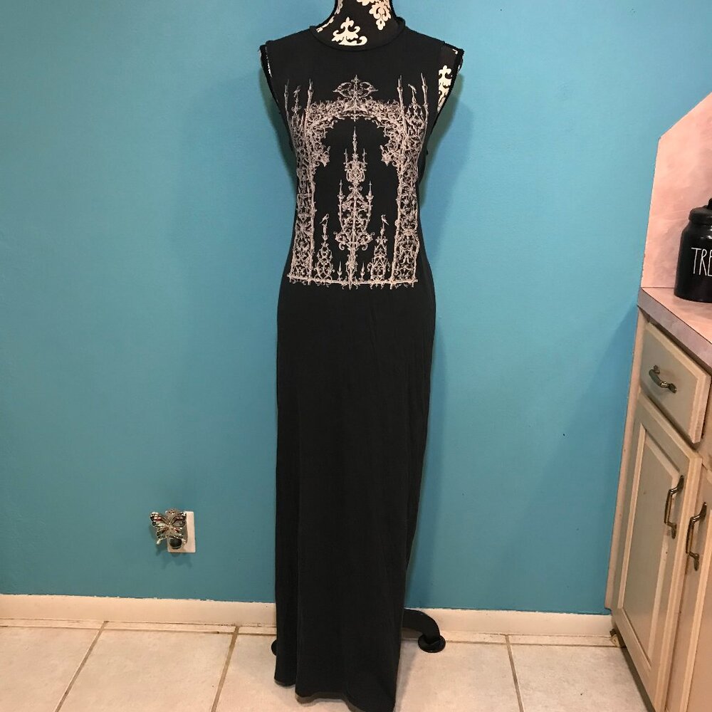 HTF Urban Outfitters Black Maxi Poem Dress by Truly Madly Deeply Size Small RARE - Picture 2 of 12